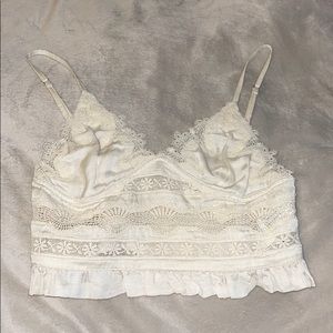 off white lace crop top